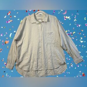 NWT LOFT Blue Confetti Flecked xl button down
